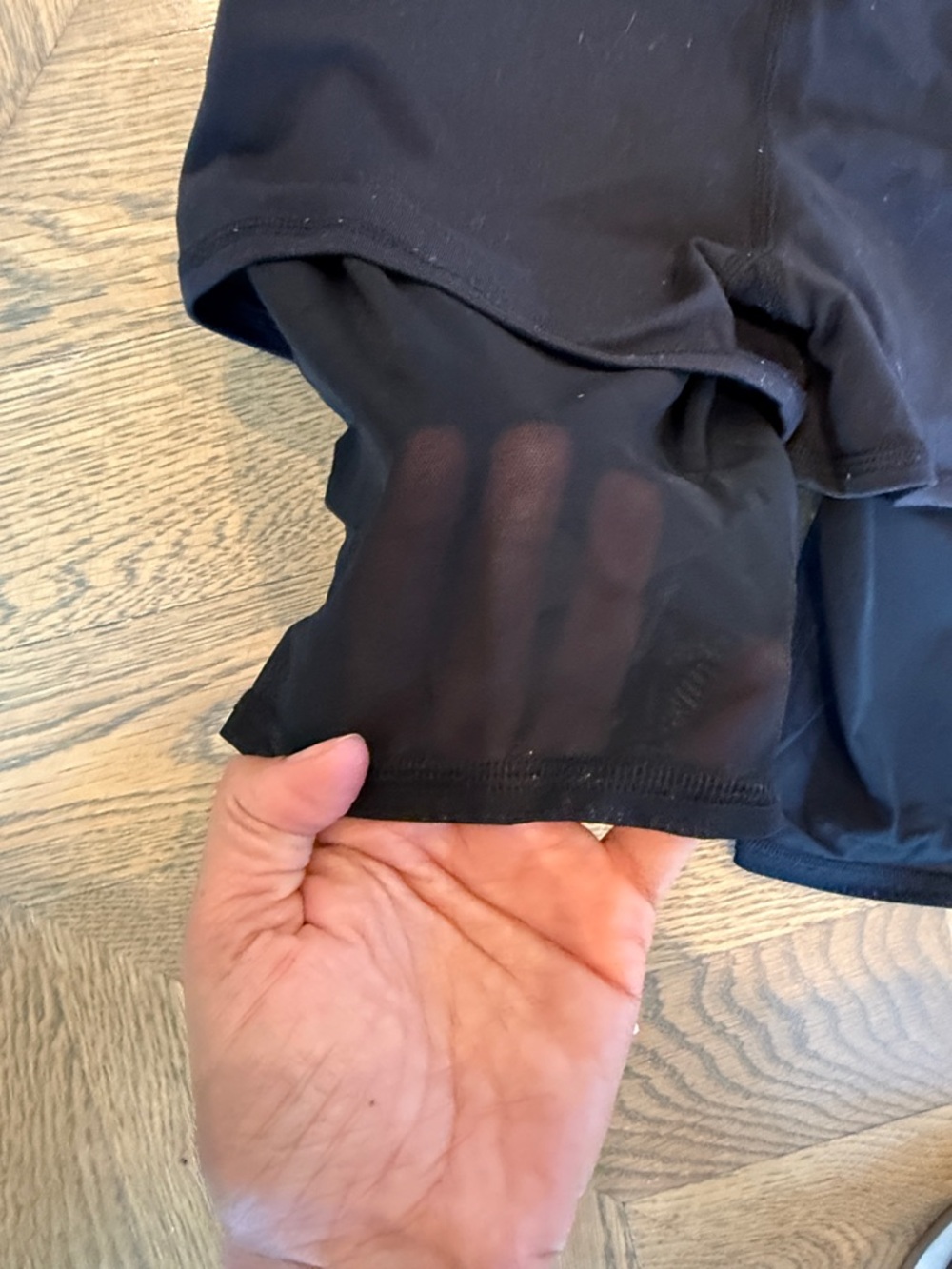 ALO Yoga Black Biker Shorts with Mesh Underneath - Picture 4 of 4